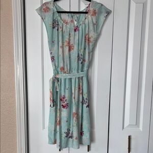 LC Lauren Conrad Green Flutter Sleeve Midi Sundress